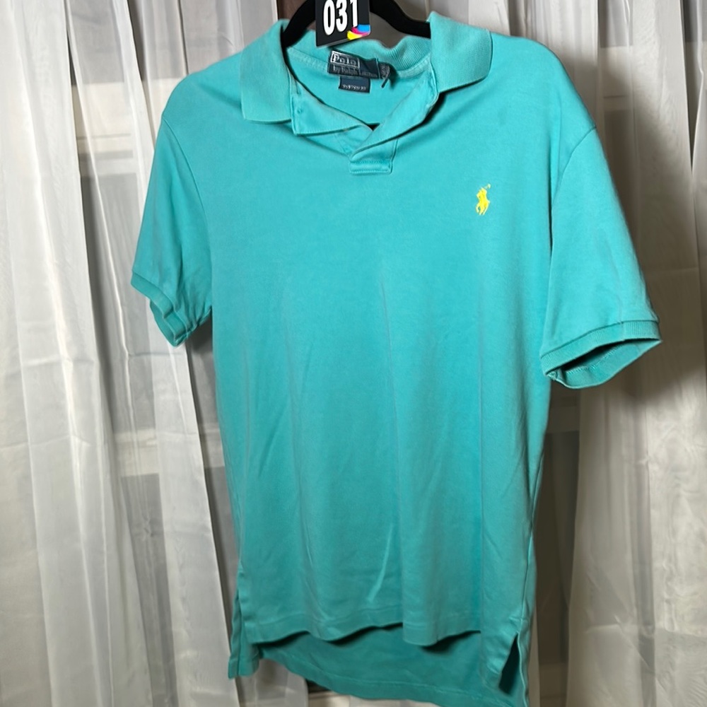 Used Polo by Ralph Lauren Mens M teal/aqua color polo.